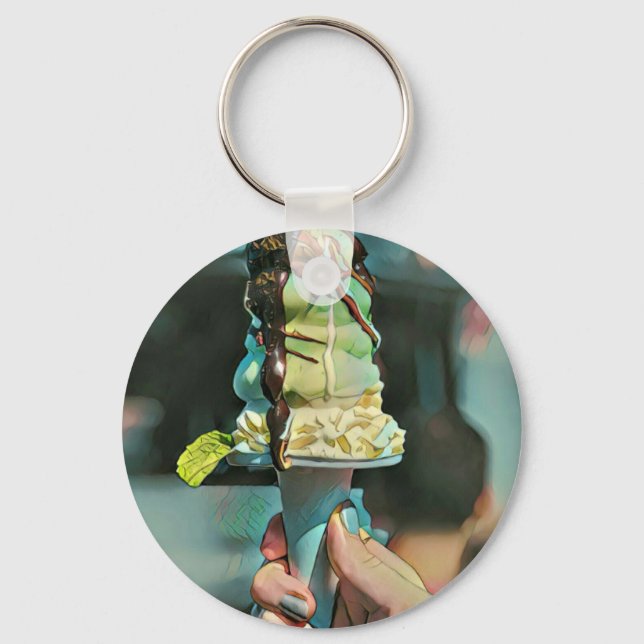 Retro ice cream popsicle key ring (Front)