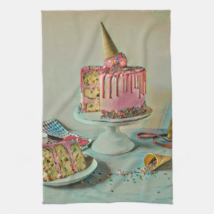 Retro ice cream popsicle tea towel