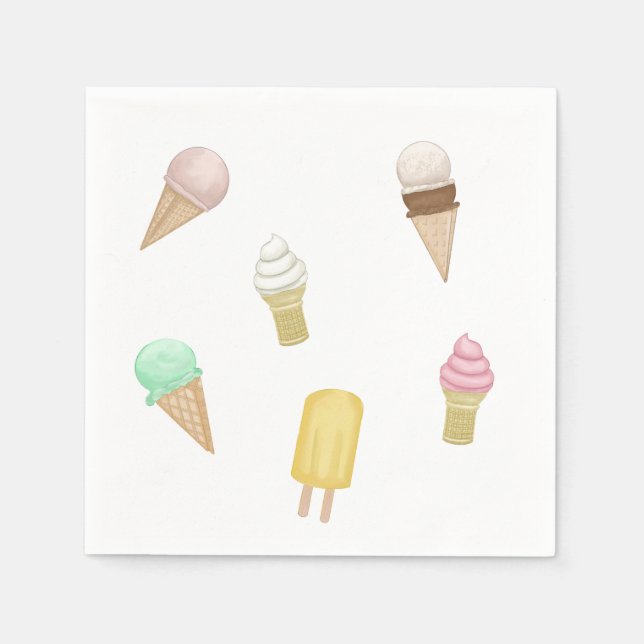 Retro Ice Cream Social Sweet Treats Napkin (Front)