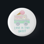 Retro Ice Cream Truck Birthday Party 3 Cm Round Badge<br><div class="desc">Add a little flair to your event with these custom,  retro,  ice cream truck buttons!


Design features hand-drawn,  retro ice cream truck and text is completely customizeable!</div>