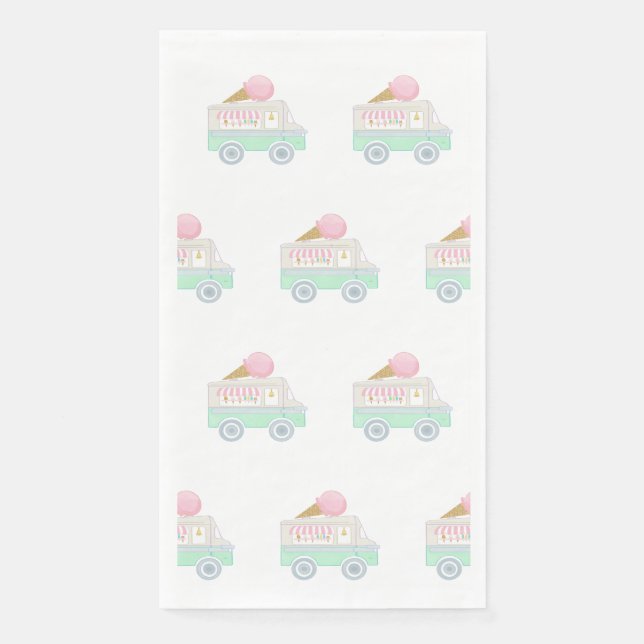 Retro Ice Cream Truck Party Napkin (Front)