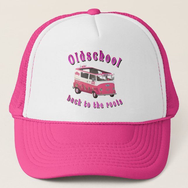 Retro Ice Cream Van Oldschool Vibes Tee Trucker Hat (Front)