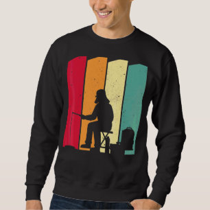 Retro Ice Fishing Frozen River Vintage Fish Ice F Sweatshirt