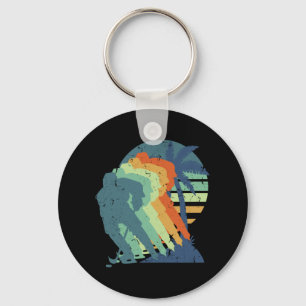 Retro Ice Hockey Game Player Ice Hockey Sports Fan Key Ring