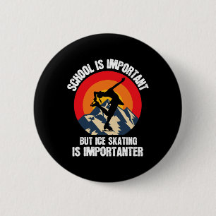 Retro Ice Skating Winter Sports Ski Skate Vintage  6 Cm Round Badge