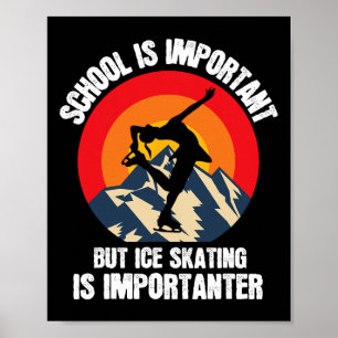 Retro Ice Skating Winter Sports Ski Skate Vintage  Poster