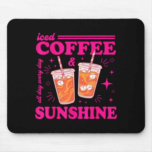 Retro iced coffee &amp; sunshine funny summer mouse mat (Front)