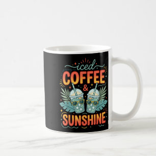 Retro iced coffee & sunshine funny summer mug