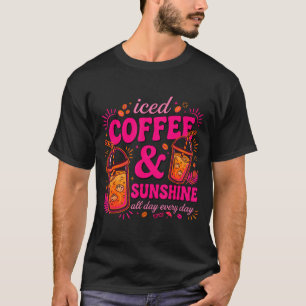 Retro iced coffee &amp; sunshine funny summer T-Shirt