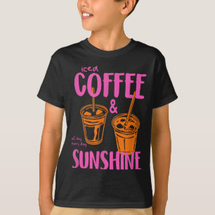 Retro Iced Coffee and Sunshine Coffee Lover Summer T-Shirt