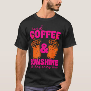 Retro Iced Coffee and Sunshine Summer Family Beach T-Shirt
