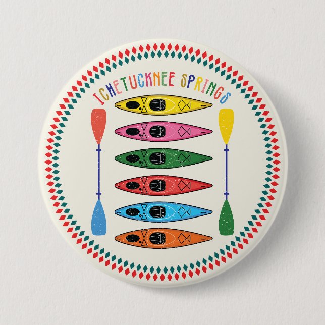 Retro Ichetucknee Springs Kayaking 7.5 Cm Round Badge (Front)