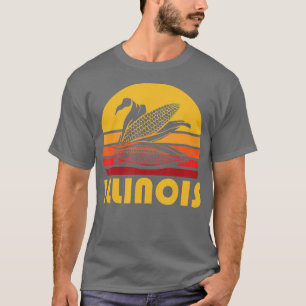 Retro Illinois Corn Vintage Maize Farming Gift T-Shirt