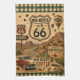 Retro Illinois Highway Coffee Diner Travel Tea Towel