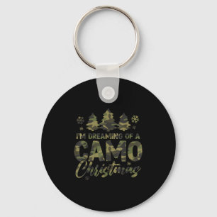 Retro I'm Dreaming Of A Camo Christmas Camouflage  Key Ring