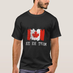 Retro I'm On The Eh Team Maple Leaf Canadian Flag T-Shirt