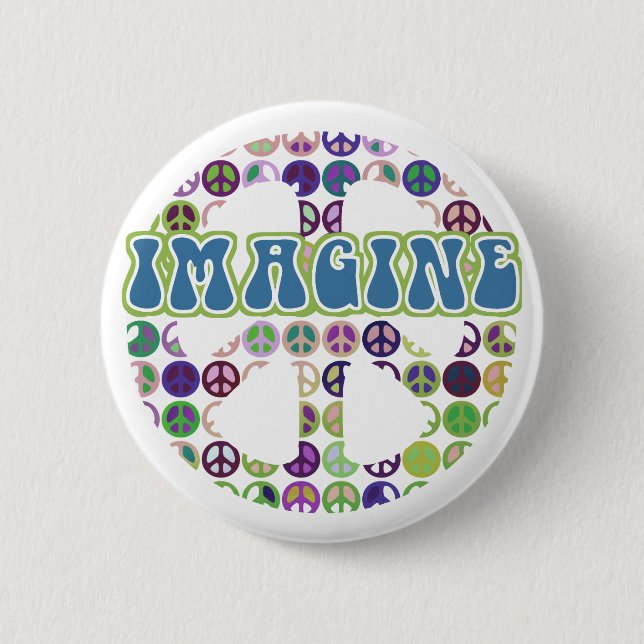Retro Imagine Peace Buttons (Front)