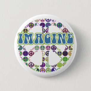 Retro Imagine Peace Buttons