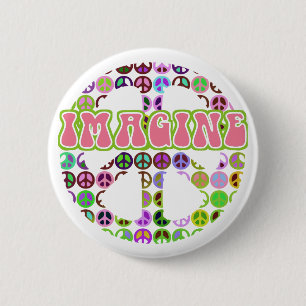Retro Imagine Peace Buttons