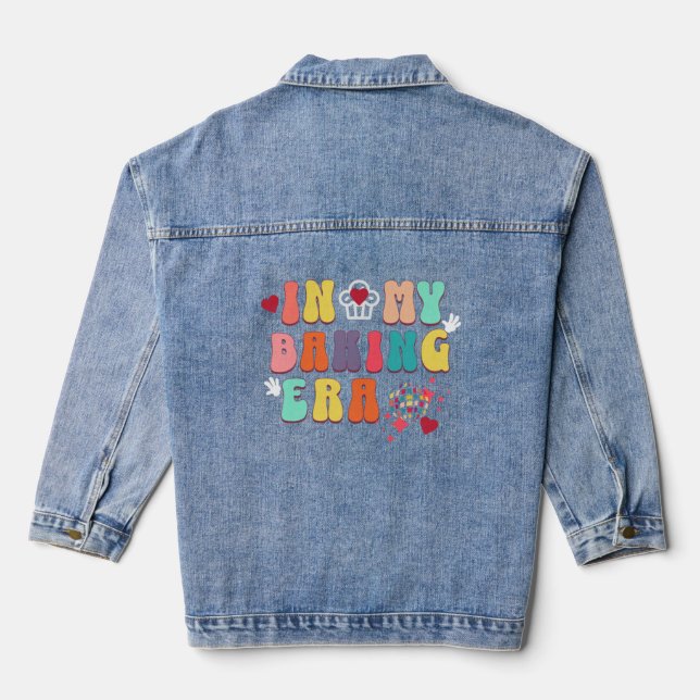 Retro In my Baking Era groovy Denim Jacket (Back)