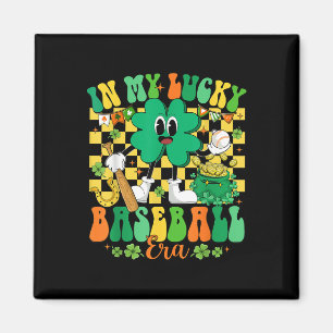 Retro In My Lucky Baseball Era St Patrick Day Base Magnet
