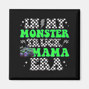 Retro In My Monster Truck Mama Era Monster Truck M Magnet
