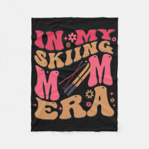 Retro In My Skiing Mum Era Mama Boy  Fleece Blanket