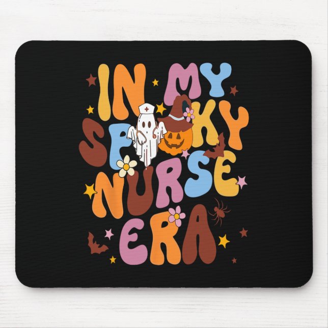 Retro In My Spooky Nurse Era Funny Spooky Nurse Ha Mouse Mat (Front)