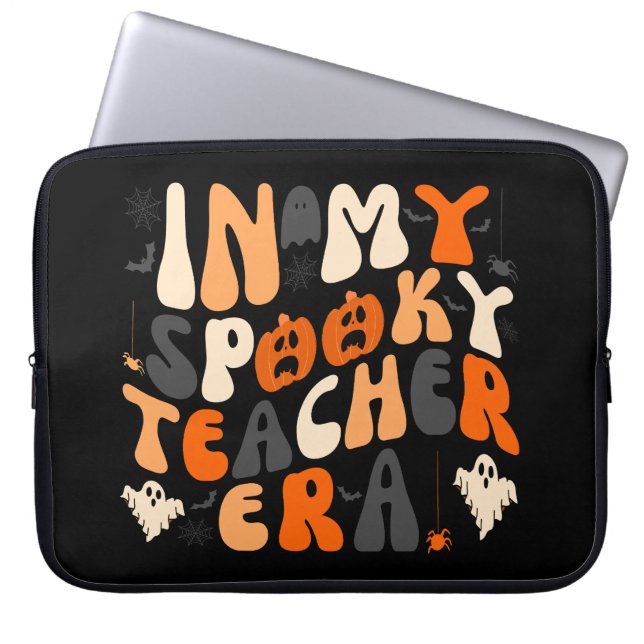 Retro In My Spooky Teacher Era Halloween  Laptop Sleeve (Front)
