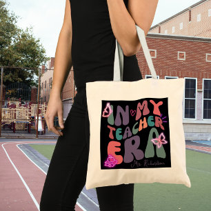 Retro In my Teacher Era Neon Elements Tote Bag