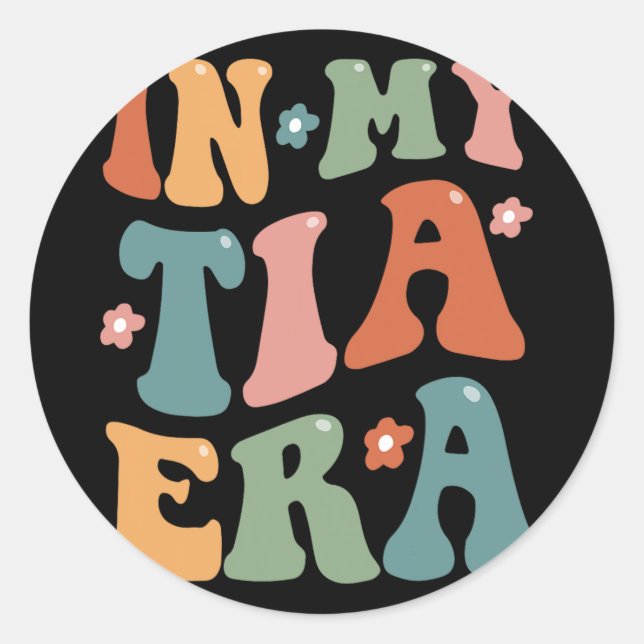 Retro In My Tia Funny Auntie Aunt Club Mothers Day Classic Round Sticker (Front)