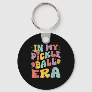 Retro in pickleball era funny pickleball player key ring