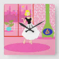 Retro In the Pink Acrylic Wall Clock
