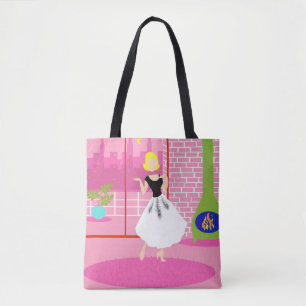 Retro In the Pink All-Over Print Tote Bag