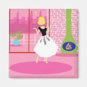 Retro In the Pink Magnet