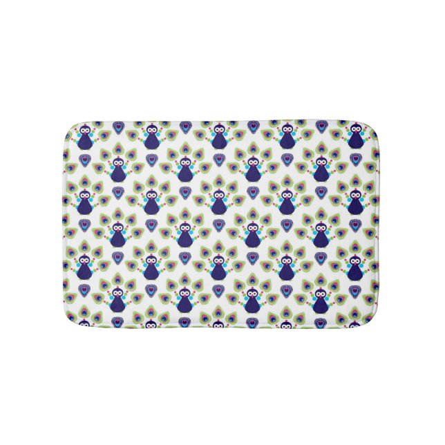 retro india exotic peacock bath mat (Front)