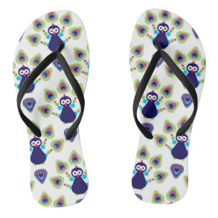 retro india exotic peacock flip flops
