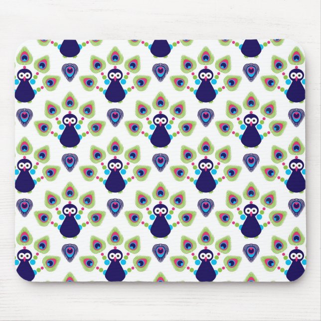 retro india exotic peacock mouse mat (Front)