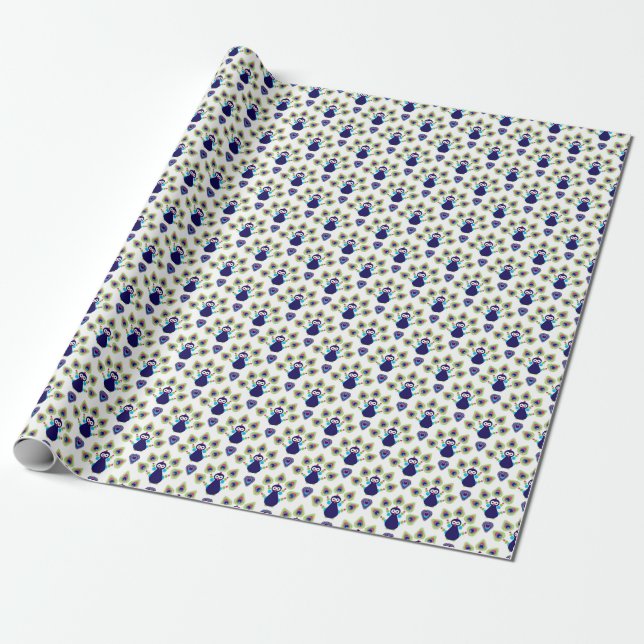 retro india exotic peacock wrapping paper (Unrolled)