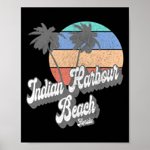 Retro Indian Harbour Beach Florida Fl Vintage Beac Poster