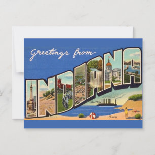 Retro Indiana Greeting Postcard