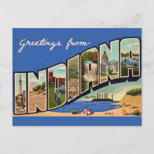 Retro Indiana Greeting Postcard