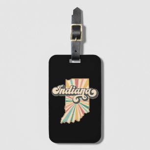 Retro Indiana Map Artwork Vintage State Design Luggage Tag