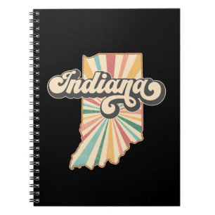 Retro Indiana Map Artwork Vintage State Design Notebook