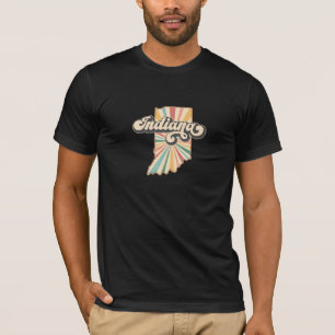 Retro Indiana Map Artwork Vintage State Design T-Shirt