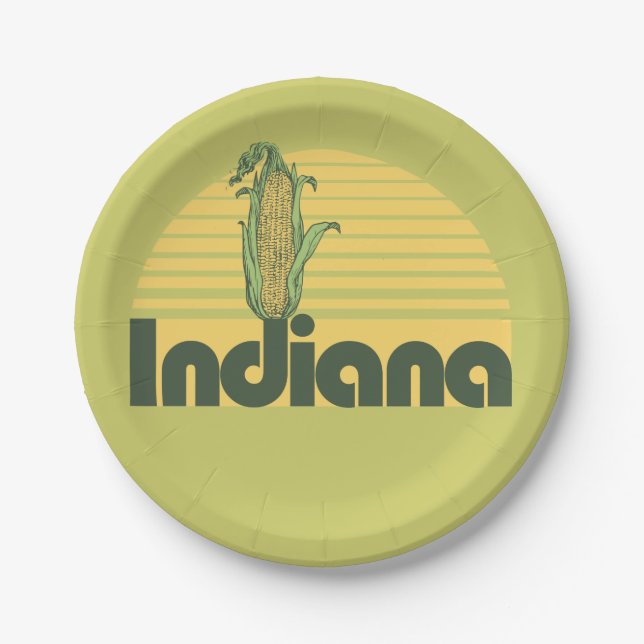 Retro Indiana Paper Plate (Front)