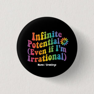 Retro Infinite Potential Irrational Pi Day Math  3 Cm Round Badge