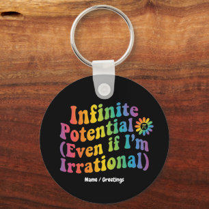 Retro Infinite Potential Irrational Pi Day Math  Key Ring
