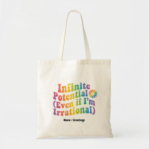 Retro Infinite Potential Irrational Pi Day Math Tote Bag