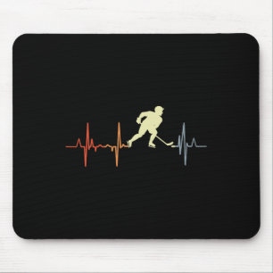 Retro Inline Hockey Pulse Line Vintage Cardiogram Mouse Mat